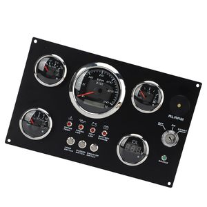Instrumento de motor diésel multifunción con 5 calibres negros Conjunto de panel de calibre marino - Product Image 2