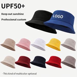 Sombrero de Pescador Personalizado con Logotipo, de Algodón, para Verano y Playa, para Hombre y Mujer, con Ala Plana, en Negro Liso, Varios Colores Disponibles - Product Image 1