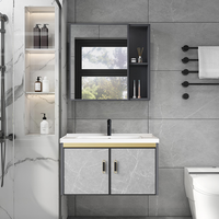 Évier mural intégré en céramique pour salle de bain, moderne, carré, style ferme, écologique, facile à nettoyer, pour hôpital
