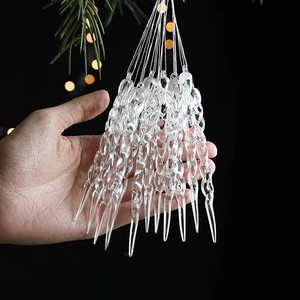 Navidad Decor Customized Clear Acrylic Christmas Snowflake Hanging Pendant Ornaments Waterproof Transparent <b>LED</b> Christmas <b>Tree</b> - Product Image 2