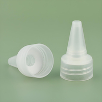 Tapa de rosca de plástico transparente con punta afilada 20/410 24/410 28/410 para botellas de tinta, líquidos y gel para el cabello, suministro de fábrica