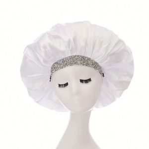 Silky Jewel <b>Extra</b> <b>Large</b> Rhinestone Bling Diamond Satin Bonnet Night Sleep Cap Wrap for Curly Hair Promotion Gift - Product Image 4