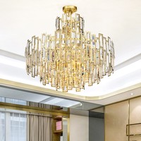 Nordic di Cristallo In Acciaio Inox Al Titanio Oro LED Lampadario di Cristallo per la Decorazione Domestica Dell'hotel