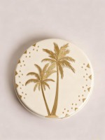 Boîte à chocolat en tissu brodé avec des dattes du Ramadan, ensemble personnalisé, boîte à tasses à café et à thé, palmiers, boîte ronde de luxe, boîte à dessert sucré