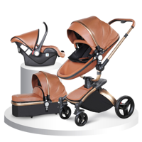 Poussette bébé pliable à 360 degrés européenne 3 en 1 en cuir PU en forme d'œuf, poussette portable pour bébé, landau pour enfant