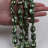AAA 13-18mm vert grande taille vente en gros eau douce véritable eau douce baroque perles brin bijoux