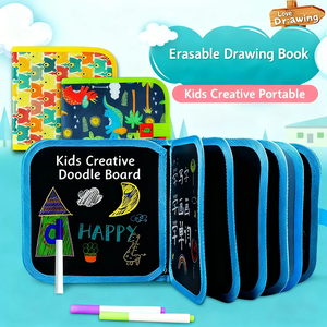 Bloc de Dibujo Reutilizable y Borrable para Niños Pequeños – Juguete de Viaje para Niños 2026 con 3 Rotuladores de Acuarela, Libro de Dibujo Preescolar para Coche y Avión - Product Image 3