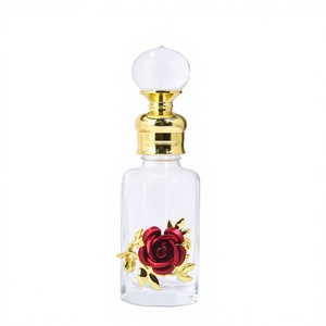 Arabic Style 12ml Rose Pattern Octagonal <b>Bottle</b> Colorful Perfume Essential Oil Dispensing <b>Bottle</b> - Product Image 2