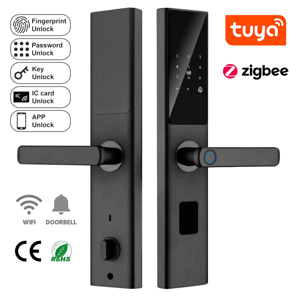 Home Security Tuya  WiFi Digital Locks Biometric Fingerprint Door Lock Password Keyless Smart Lock Support Zigbee Anti-theft · image 7