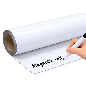 Rouleaux d'aimants en caoutchouc personnalisés, autocollants adhésifs, surface blanche flexible, matériaux magnétiques vierges pour <span class=keywords><strong>tableau</strong></span> - Product Image 4