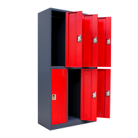 Armoire de rangement métallique à 6 portes pour vestiaire de salle de sport, casier en acier pour personnel, armoire métallique pour école