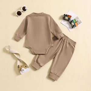 Neues süßes Kletteroutfit für Babyjungen, zweiteiliges Set mit langen Ärmeln und Frühlingsdruck, ODM - Product Image 6