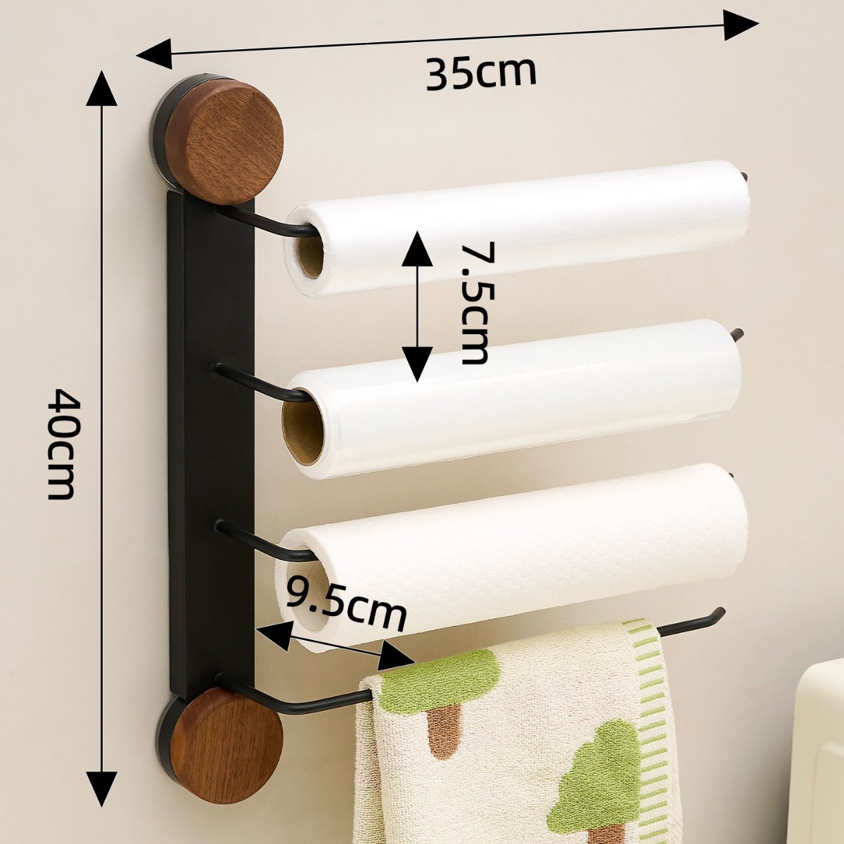 grain de noix de ventouse noire à quatre pôles