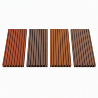 Papan Dek WPC Hollow Co-Extruded Anti Selip Tahan Air Tahan Api B1 Sistem Interlocking 140x25mm untuk Kolam Renang dan Taman