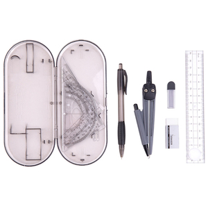 Hot Sale Drawing Tools Mathematical Geometry Ruler <strong>Set</strong> 8 Pcs Plastic Math Compass Geometry Kits for Kids Student - Product Image 1