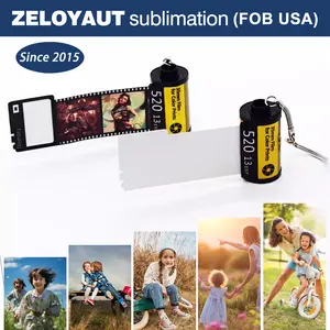 FOB USA Only Love Memory Film Keychains-10 Photos Sublimation Film Memory Keychain Blanks PET Camera Roll Gift Anniversary Gifts