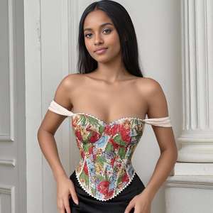 Popüler tasarım düşük kesim derin V boyun Backless balık kemik kapalı omuz jakarlı yaz kadın seksi üst - Product Image 2