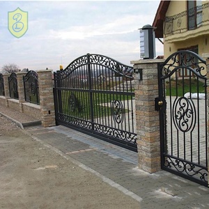 Porte de villa en fonte forgé, design, revêtement en poudre, décoration d'entrée extérieure, jouet - Product Image 5