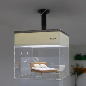 Tiktok gran oferta personalizado 3D decoración giratoria de 360 grados publicidad tienda letrero acrílico caja de luz pantalla