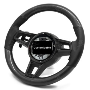 Volante Deportivo de Fibra de Carbono sin Botones en Cuero Negro para Porsche 911 996 718 992 Cayenne Macan Panamera Boxster Cayenne - Product Image 5
