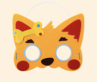 Masques en tissu non tissé à motifs d'animaux de dessin animé pour bricolage, accessoires de spectacle pour enfants, maternelle et activités parent-enfant