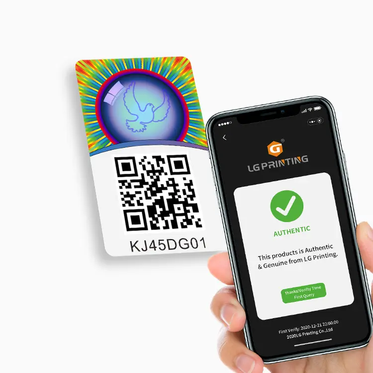 Ücretsiz tasarım renkli QR kodu hologram etiket baskı qr kod etiketi