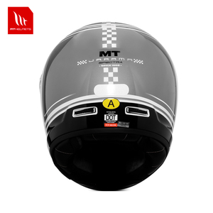 หมวกกันน็อคเต็มใบสไตล์เรโทร MT Helmets Jarama หมวกกันน็อคสำหรับรถจักรยานยนต์แบบเต็มใบ สีดำขาว ดีไซน์กราฟิก  พร้อมแผ่นบังแดดใส ได้รับการรับรองมาตรฐาน ECE - Product Image 6