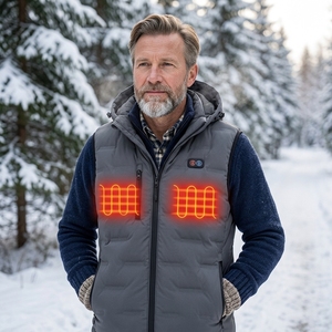 <span class=keywords><strong>Gilet</strong></span> chauffant électrique USB personnalisé pour <span class=keywords><strong>homme</strong></span>, grande taille, 7,4 V, imperméable, avec <span class=keywords><strong>capuche</strong></span> amovible, décontracté, pour la sécurité en hiver, la chasse - Product Image 1
