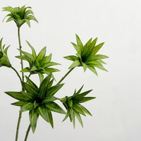 Lys artificiel à 3 branches avec bordure dorée, plante verte pour la décoration du salon, accessoire de photographie de mariage en extérieur