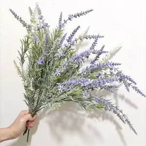 2023 Trend Items Artificial Flowers High Quality Decorative Flowers Faux 5 Branches Long Stem Lavender Flower