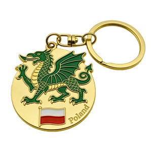 Porte-clés en alliage de zinc émaillé personnalisés par une usine avec une expérience de 23 ans - Souvenir de voyage Pologne Finlande République tchèque Hongrie Roumanie - Product Image 1