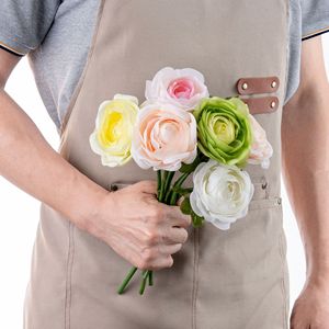 Rose artificielle Meimu Chengzhou à branche unique, jaune vert clair orange, décoration de mariage, style INS - Product Image 1