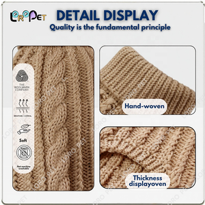 Classic Cable Pet <strong>Knit</strong> <strong>Jumper</strong> Designer Fashion Solid <strong>Pattern</strong> <strong>Dog</strong> Sweater Wool and Cotton Material for Winter Season - Product Image 3