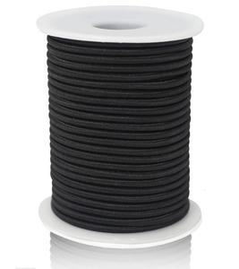 Эластичный шнур 3 мм, разноцветный круглый шнур для банджи, рулон, 144 ярдов, ударная резина, <span class=keywords><strong>1</strong></span>/<span class=keywords><strong>8</strong></span> "Эластичный черный белый эластичный шнур 3 мм - Product Image 1