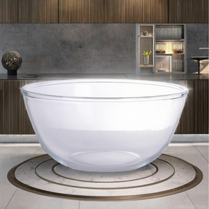 Tazón Grande de Vidrio Desechable Hecho a Mano con Borde Dorado, Juego de Vajilla para Cena, Regalo de Navidad, ZF Global Export - Product Image 3