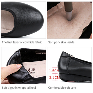 <span class=keywords><strong>Scarpe</strong></span> da Lavoro Professionali da <span class=keywords><strong>Donna</strong></span> in Pelle Nera, Suola Morbida, Traspiranti, Slip-On, in Pelle Bovina di Prima Qualità, Taglie Grandi 41-43 per L'Estate - Product Image 3