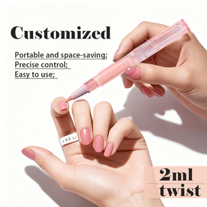 Customized 2ml Empty Nail Cuticle Oil Pen Packaging Transparent Tube Nail Oil Twist Pen 2.5ml Cuticle Nail Pens with Brush Tip