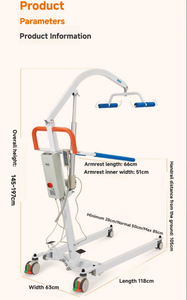 Máquina Elétrica de Elevação Portátil e Dobrável Multifuncional para Pacientes Paralisados, Andador Rollator Marca WCHT com Garantia de 5 Anos - Product Image 5
