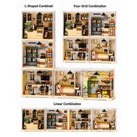 Kit miniature de maison de poupée DIY, kit de maison miniature 3D, puzzle, coin lecture, maison de poupée moderne en bois pour adultes, décoration intérieure, cadeau
