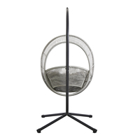 Ensemble de mobilier d'extérieur avec support de balançoire de patio, chaise suspendue en forme d'œuf en rotin tressé simple pour enfants et adultes, idéal pour la détente en jardin