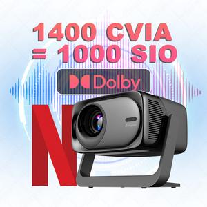 Proyector de Video 4K con Brillo de 1400 CVIA y Sistema Linux, Proyector LCD para Cine <span class=keywords><strong>en</strong></span> Casa, Proyector de Video 4K - Product Image 1