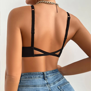 Reggiseno push-up da donna romantico e traspirante <span class=keywords><strong>con</strong></span> <span class=keywords><strong>ferretto</strong></span>, chiusura frontale, coppa 3/4, spalline convertibili, design monopezzo - Product Image 4