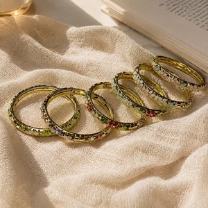 Nouveau bracelet en émail de style chinois rétro, inspiré des palais, avec motif goutte d'huile, bijou de main distinctif et tendance, style antique - Product Image 1