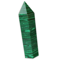 Grosir Kristal Alami Kuarsa Titik Reiki Batu Permata Tongkat Hijau Malachite Obelisk untuk Dekorasi