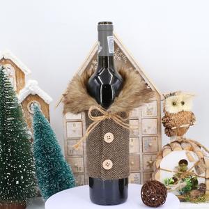 Adornos de Feliz Navidad, regalo de Navidad, cubierta de botella de vino de celosía, juguete, decoraciones para el hogar, suministros de decoración de Navidad - Product Image 4
