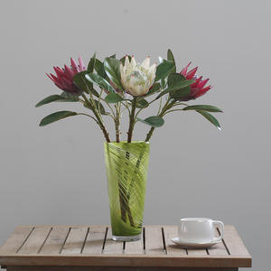 Centre de Table de Mariage Soie Artificielle Roi Protea Fleur Géante Roi Blanc Protea Cynaroides - Product Image 1