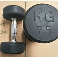 PINJIAN Équipement de fitness professionnel pour la vente en gros transfrontalière, Haltère kg à tête fixe, en PVC noir, durable et personnalisable, spécial salle de sport