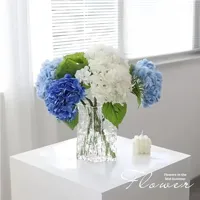 176 potong anggun Hydrangea Set bunga buatan tangan High-End merasa realistis bunga palsu untuk ruang tamu