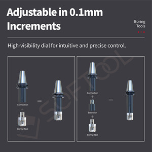 Barra alesatrice di precisione ad alta precisione personalizzabile OEM ODM strumenti di alesatura fini in acciaio testa per centro di lavorazione - Product Image 4