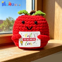 Boneka Amigurumi Apel Merah Rajutan Katun Buatan Tangan, Mainan Boneka Buah Rajut, Dekorasi Meja Lucu, Hadiah, Grosir Kustom